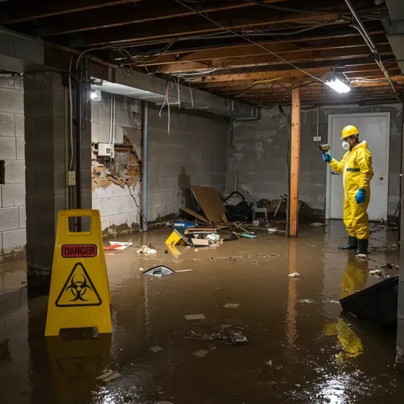 Flooded Basement Electrical Hazard in Huber Ridge, OH Property